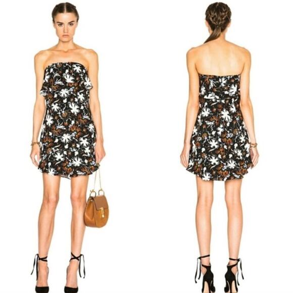 A.L.C. Romy Silk Floral Print Strapless Mini Dress - Picture 2 of 7
